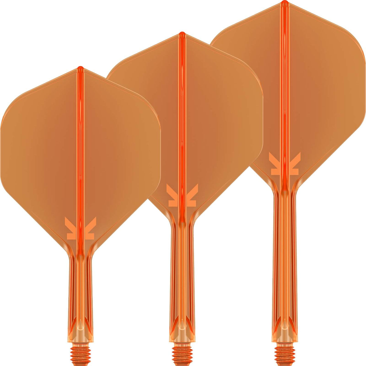 Dart Flights - Target - K-Flex Neon - Big Wing Dart Flights - Integrated Flight &amp; Shaft System Short (19mm) / Orange