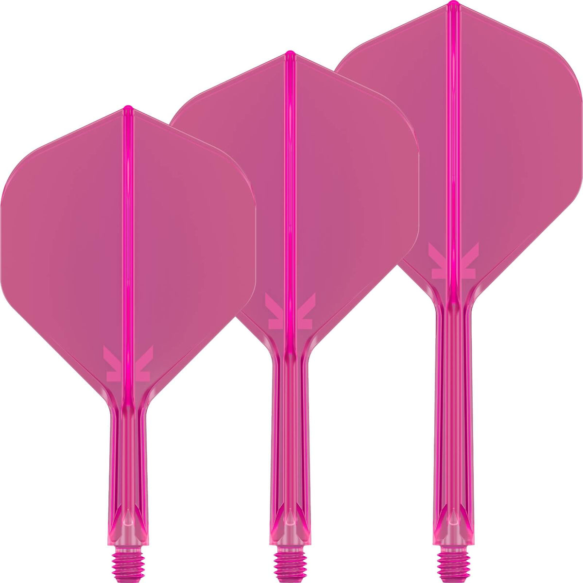 Dart Flights - Target - K-Flex Neon - Big Wing Dart Flights - Integrated Flight &amp; Shaft System Short (19mm) / Pink