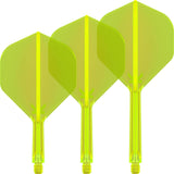 Target - K-Flex Neon - Big Wing Dart Flights - Integrated Flight & Shaft System - Short (19mm) / Yellow