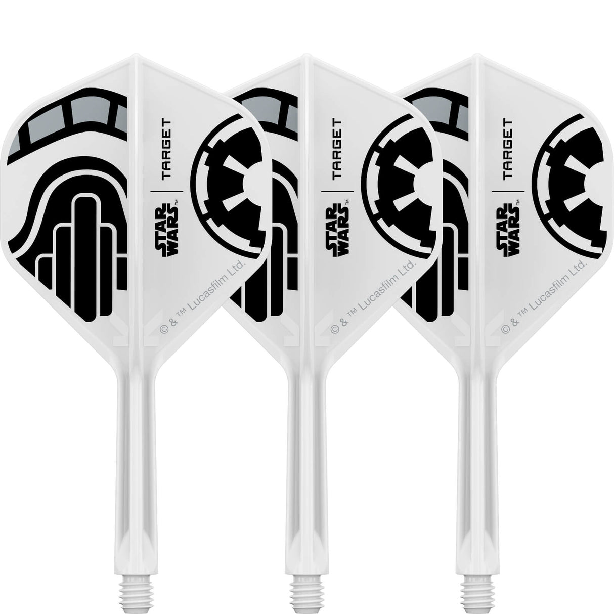 Target - Star Wars Stormtrooper K-Flex - Big Wing Dart Flights - Integrated Flight & Shaft System - Intermediate (26mm)