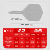 Target - K-Flex Game Over - No6 Standard Dart Flights - Integrated Flight & Shaft System -