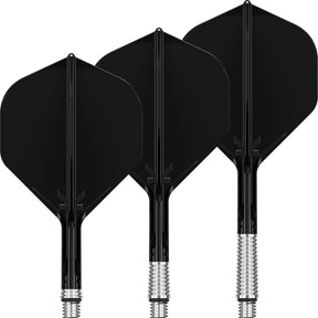 Target - K-Shift - Big Wing Dart Flights - Integrated Flight & Shaft System - Short (19mm) / Black