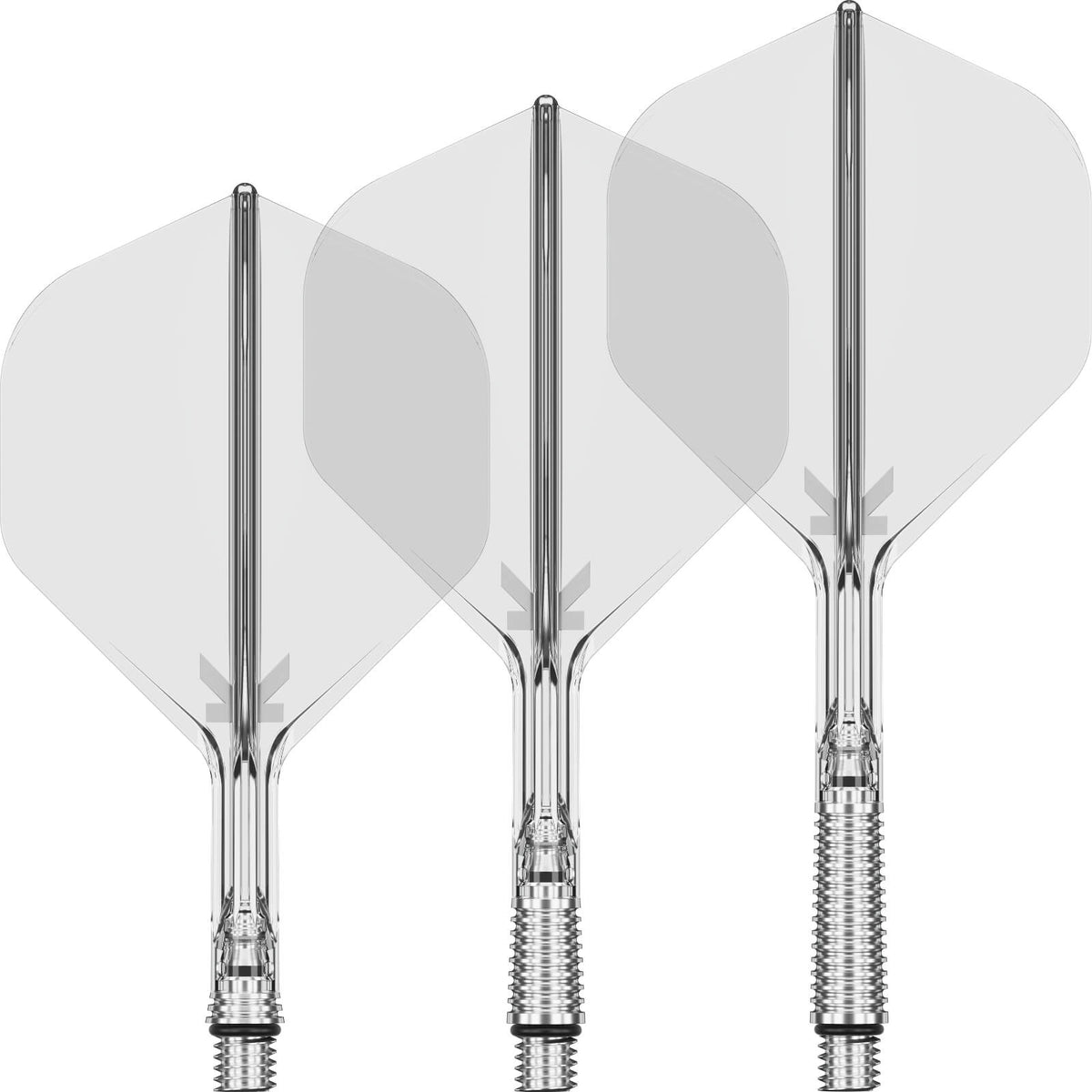 Dart Flights - Target - K-Shift - Big Wing Dart Flights - Integrated Flight &amp; Shaft System Short (19mm) / Clear