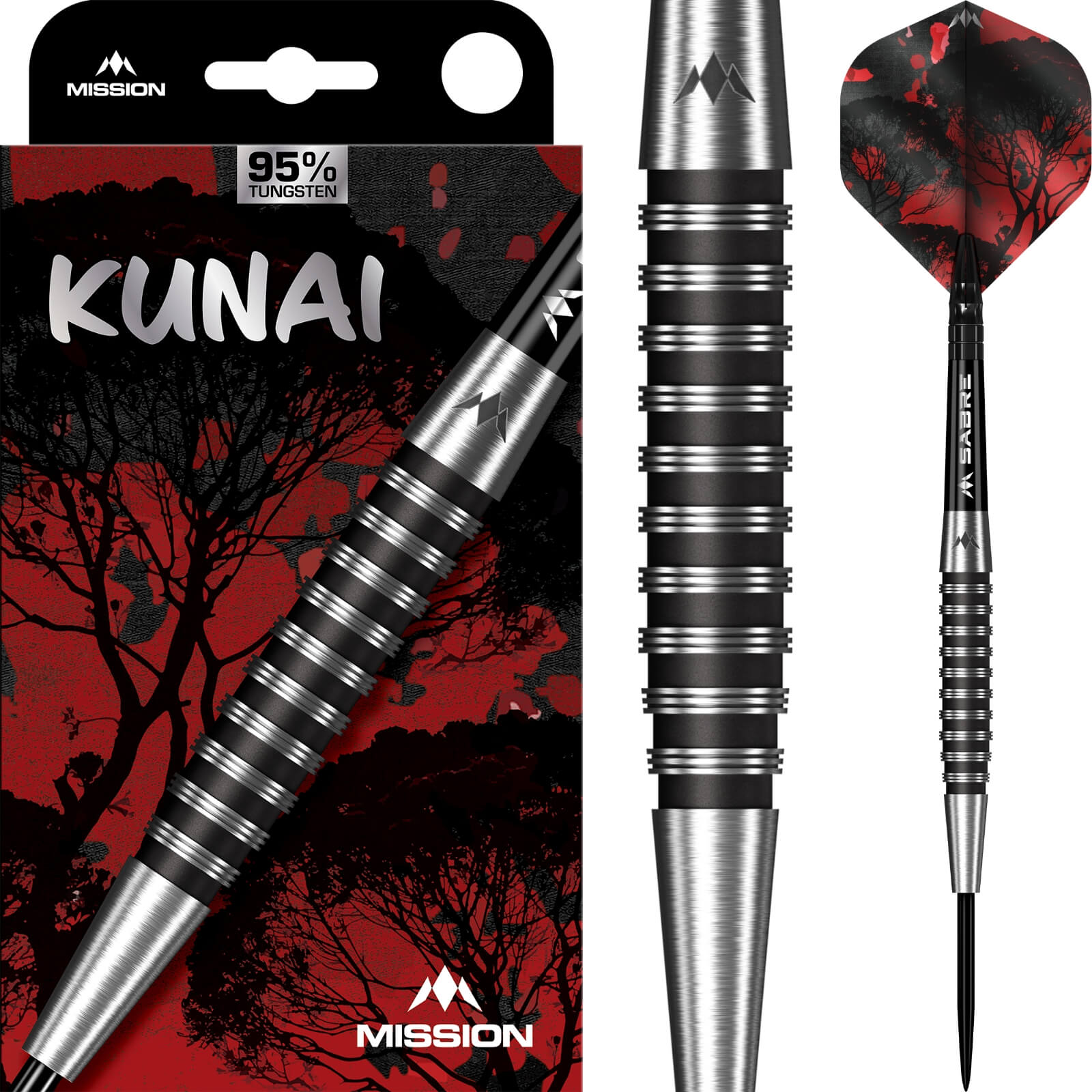 Darts - Mission - Kunai Darts - Steel Tip - 95% Tungsten - 23g 25g