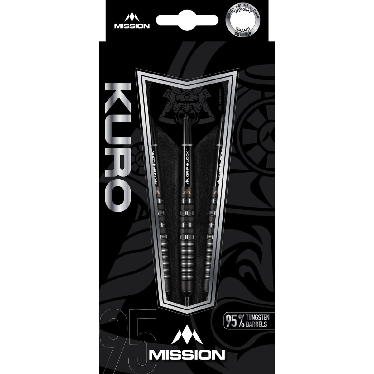 Darts - Mission - Kuro M3 Darts - Soft Tip - 95% Tungsten - 20g 22g 