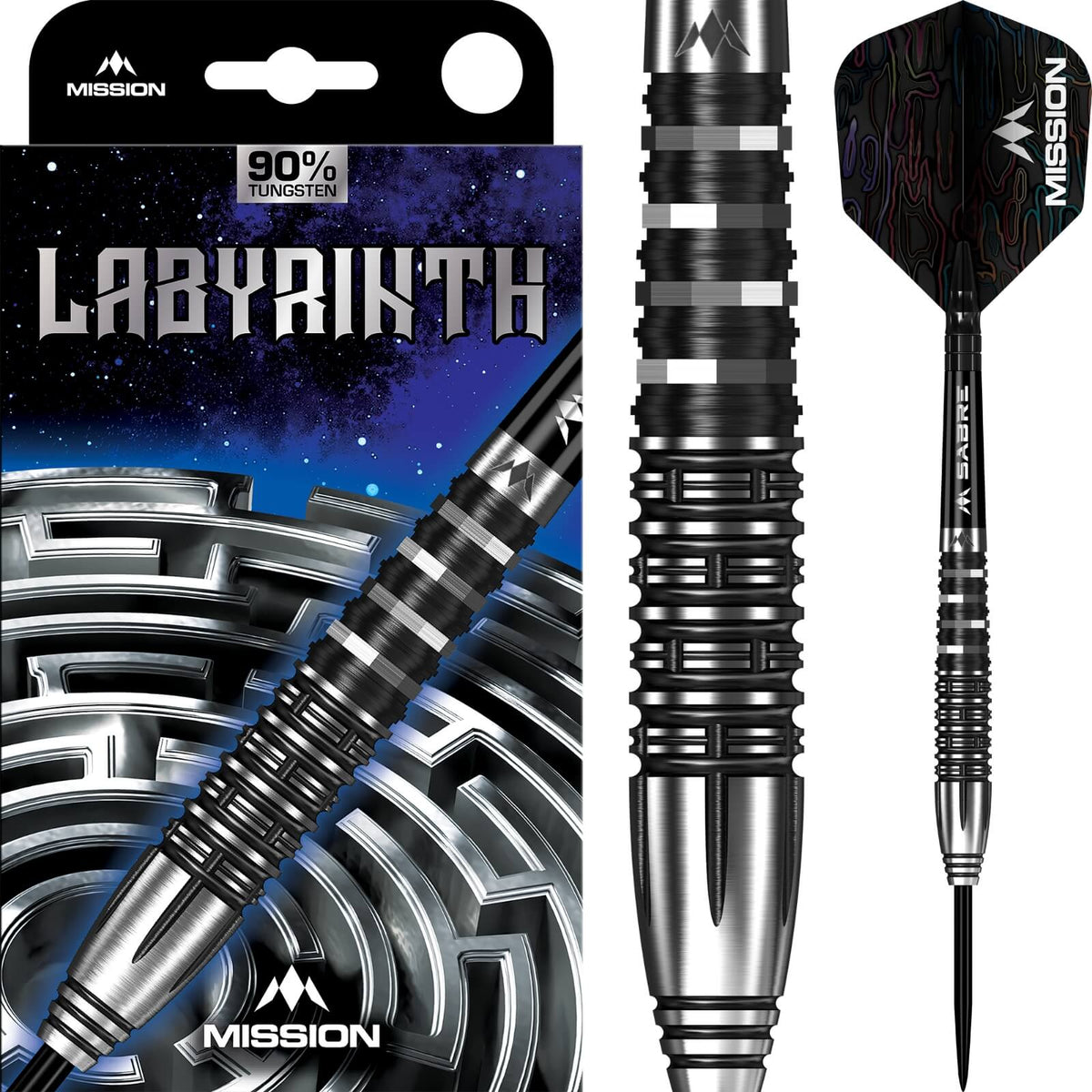 Mission - Labyrinth Darts - Steel Tip - 90% Tungsten - 22g 24g