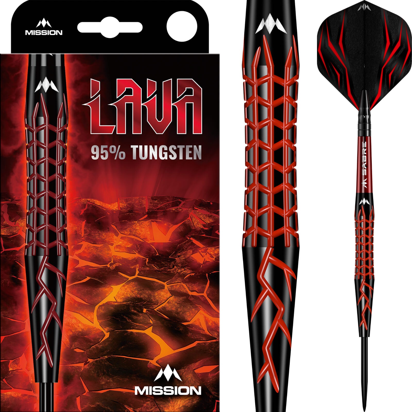 Darts - Mission - Lava Darts - Steel Tip - 95% Tungsten - 22g 24g