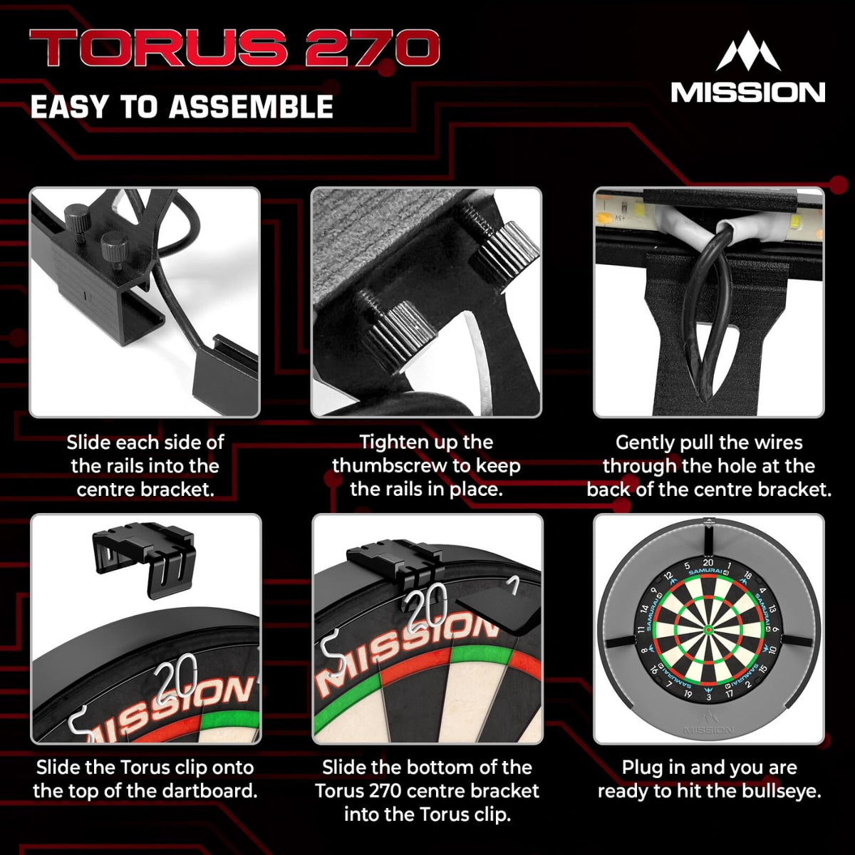 Dartboard Accessories - Mission - Torus 270 - Portable LED Dartboard Light