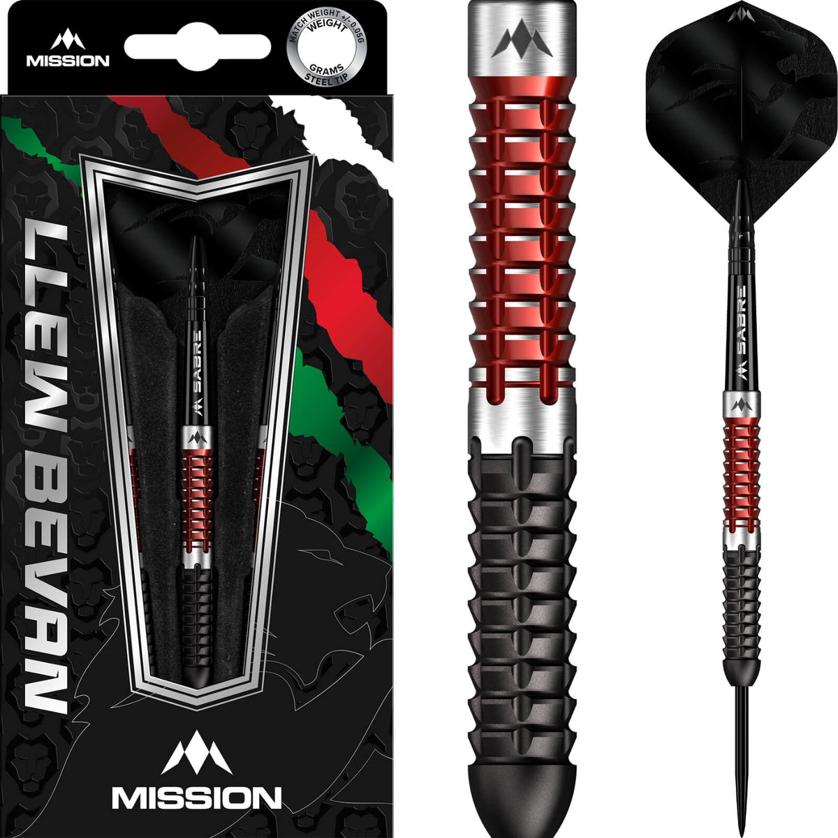 Darts - Mission - Llew Bevan Darts - Steel Tip - 90% Tungsten - 21g 23g