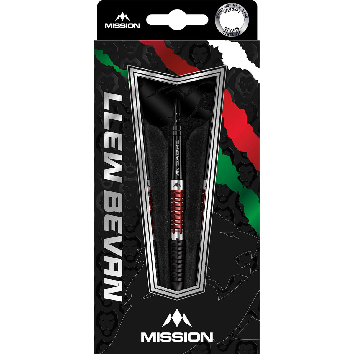 Darts - Mission - Llew Bevan Darts - Steel Tip - 90% Tungsten - 21g 23g
