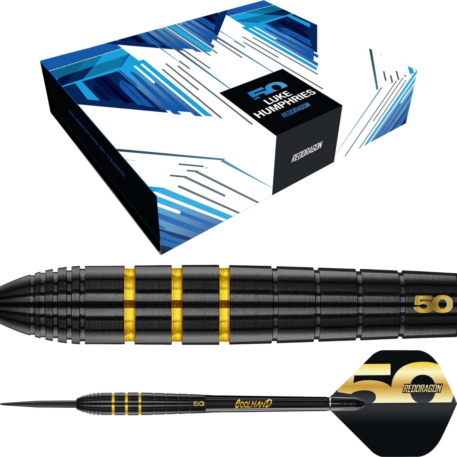 Darts - Red Dragon - Luke Humphries 50 Years Limited Edition Darts - Steel Tip - 90% Tungsten - 22g