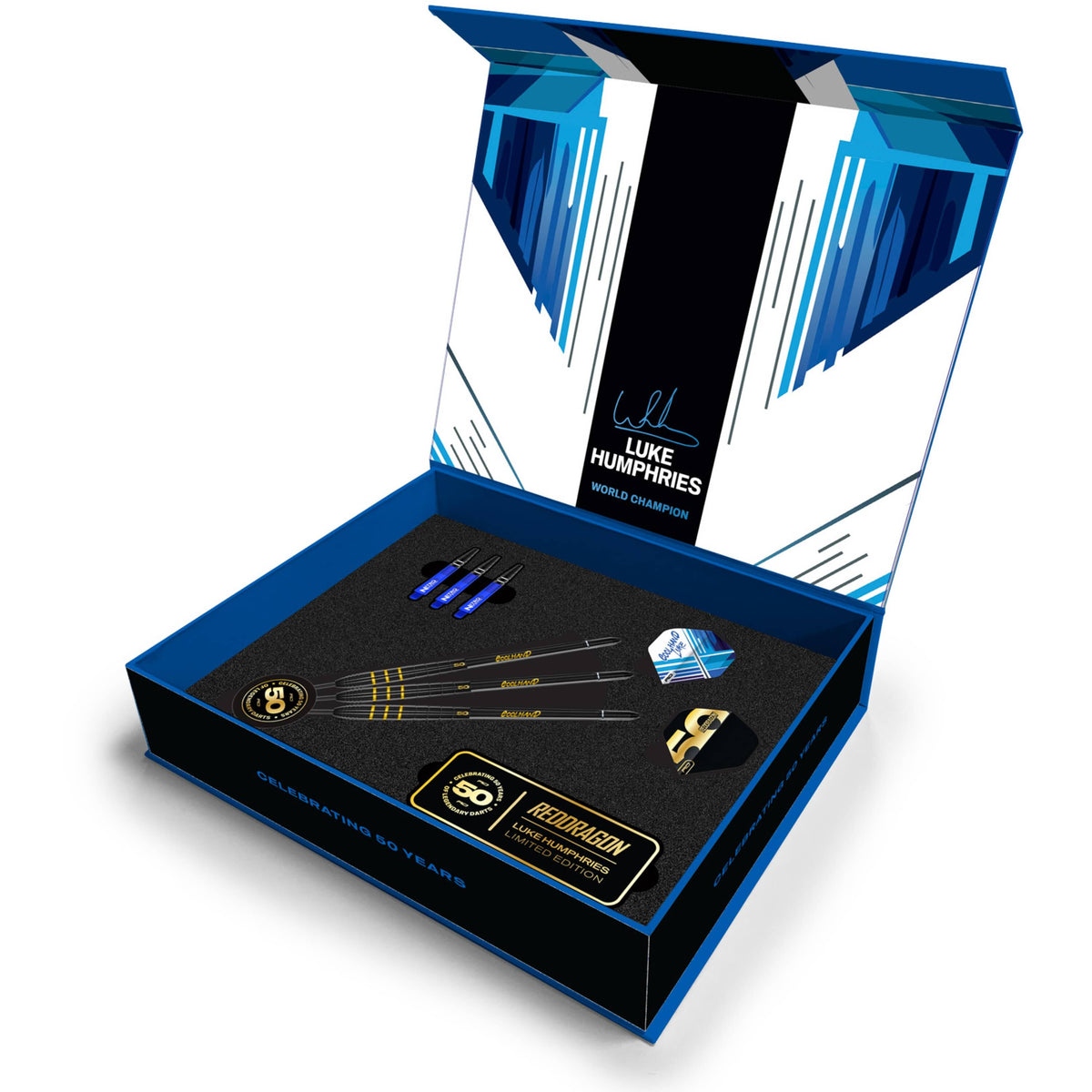 Darts - Red Dragon - Luke Humphries 50 Years Limited Edition Darts - Steel Tip - 90% Tungsten - 22g