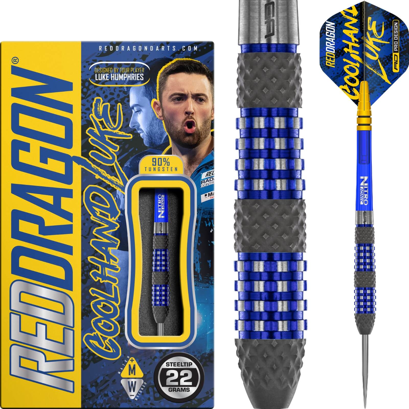 Darts - Red Dragon - Luke Humphries TX2 Atomised Darts - Steel Tip - 90% Tungsten - 22g 24g 