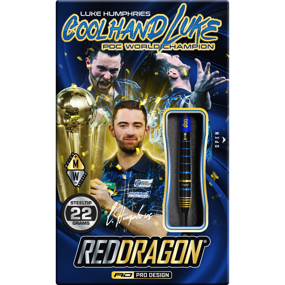 Darts - Red Dragon - Luke Humphries TX4 Avenger Darts - Steel Tip - 90% Tungsten - 22g 24g