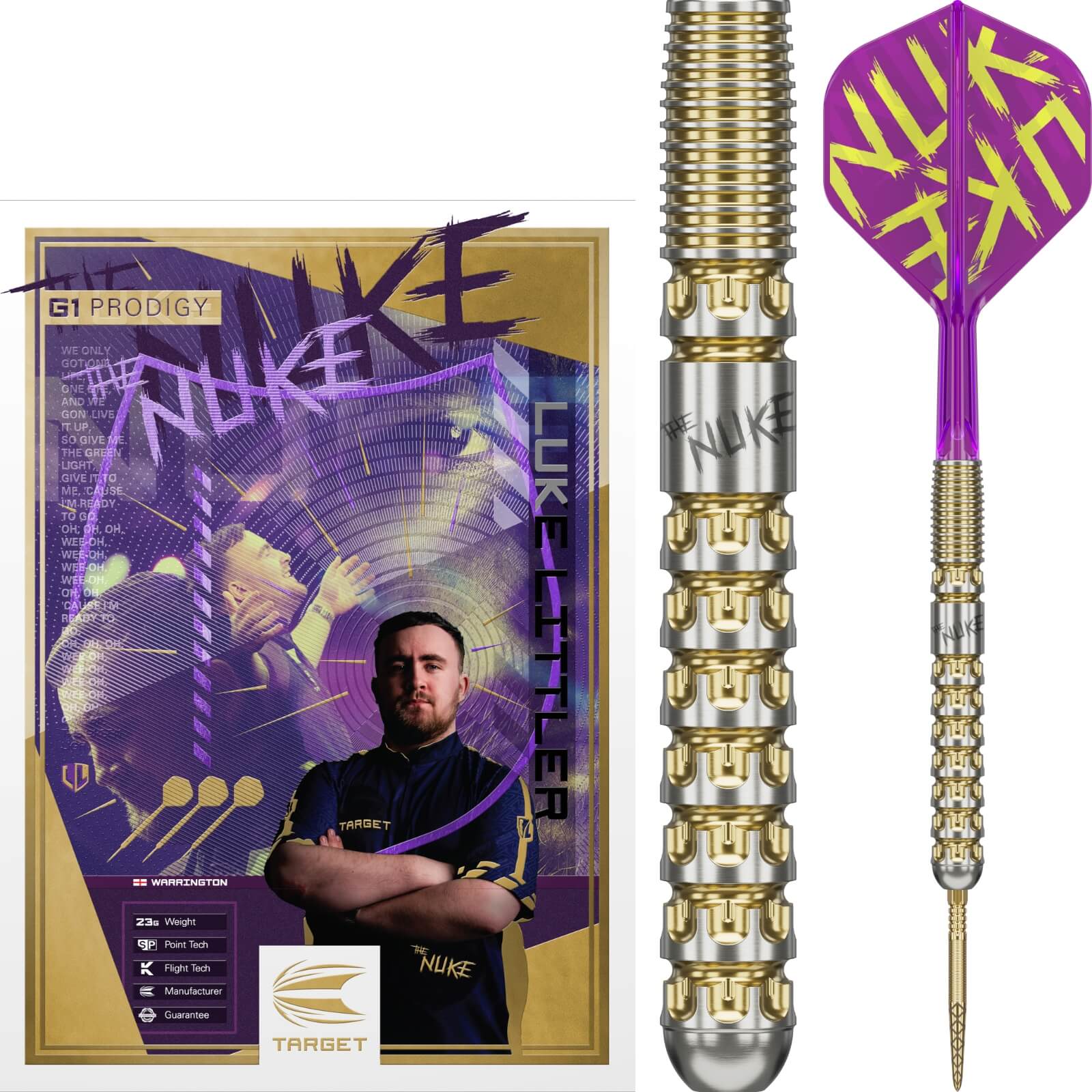 Darts - Target - Luke Littler Prodigy Darts - Swiss Point - Steel Tip - 90% Tungsten - 22g 23g 24g