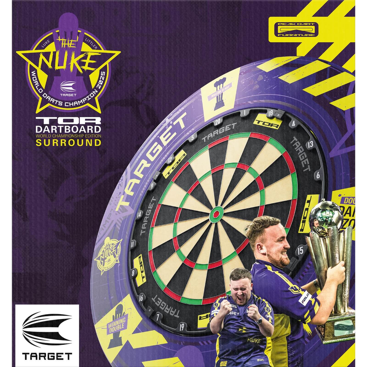 Dartboards - Target - Luke Littler World Champion Edition Tor Dartboard &amp; Surround Bundle