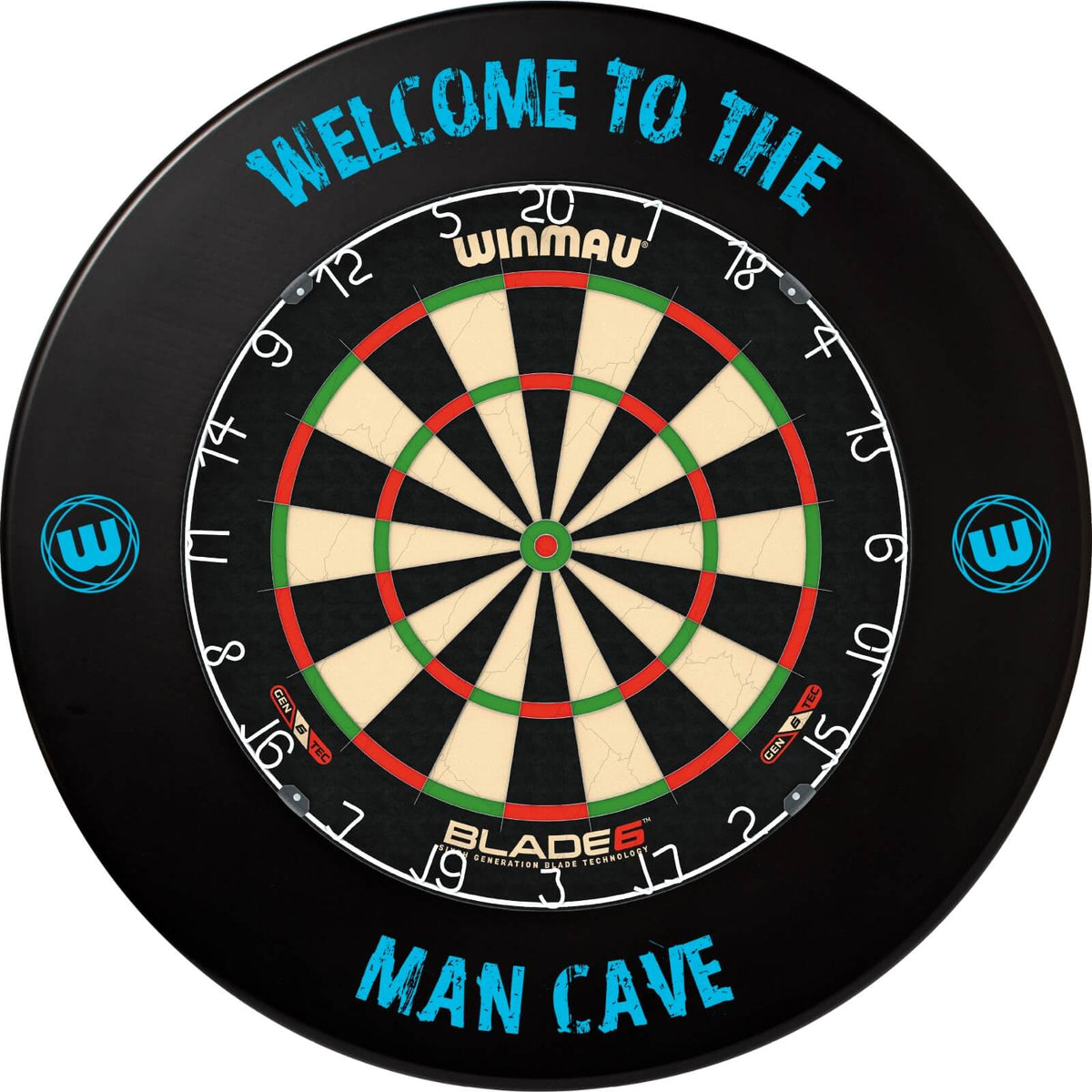 Surrounds &amp; Dartboards - Winmau - Man Cave Dartboard Surround &amp; Dartboard Bundle - Choose Your Board Winmau - Blade 6