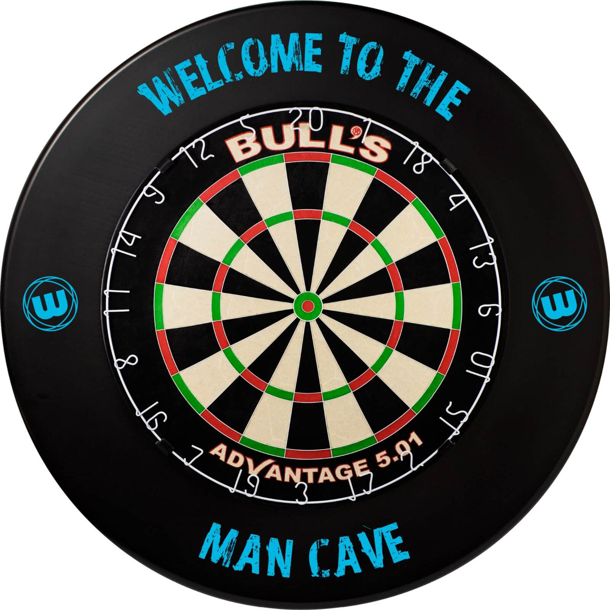 Surrounds &amp; Dartboards - Winmau - Man Cave Dartboard Surround &amp; Dartboard Bundle - Choose Your Board Bulls NL - Advantage 501