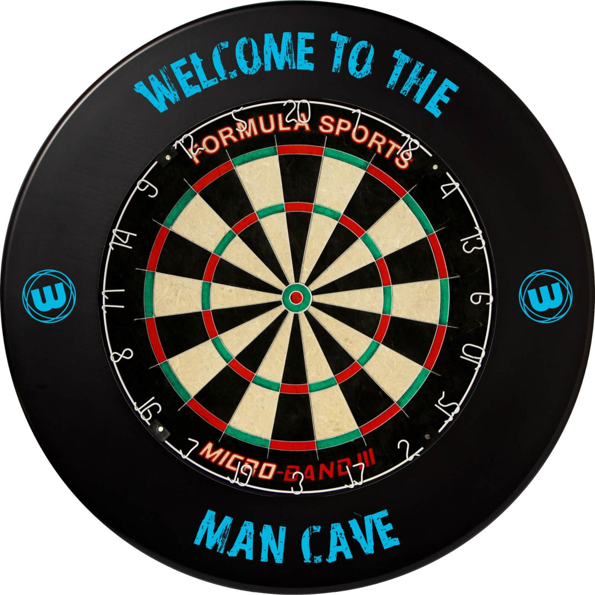 Surrounds &amp; Dartboards - Winmau - Man Cave Dartboard Surround &amp; Dartboard Bundle - Choose Your Board Formula Sports - Micro Band 3