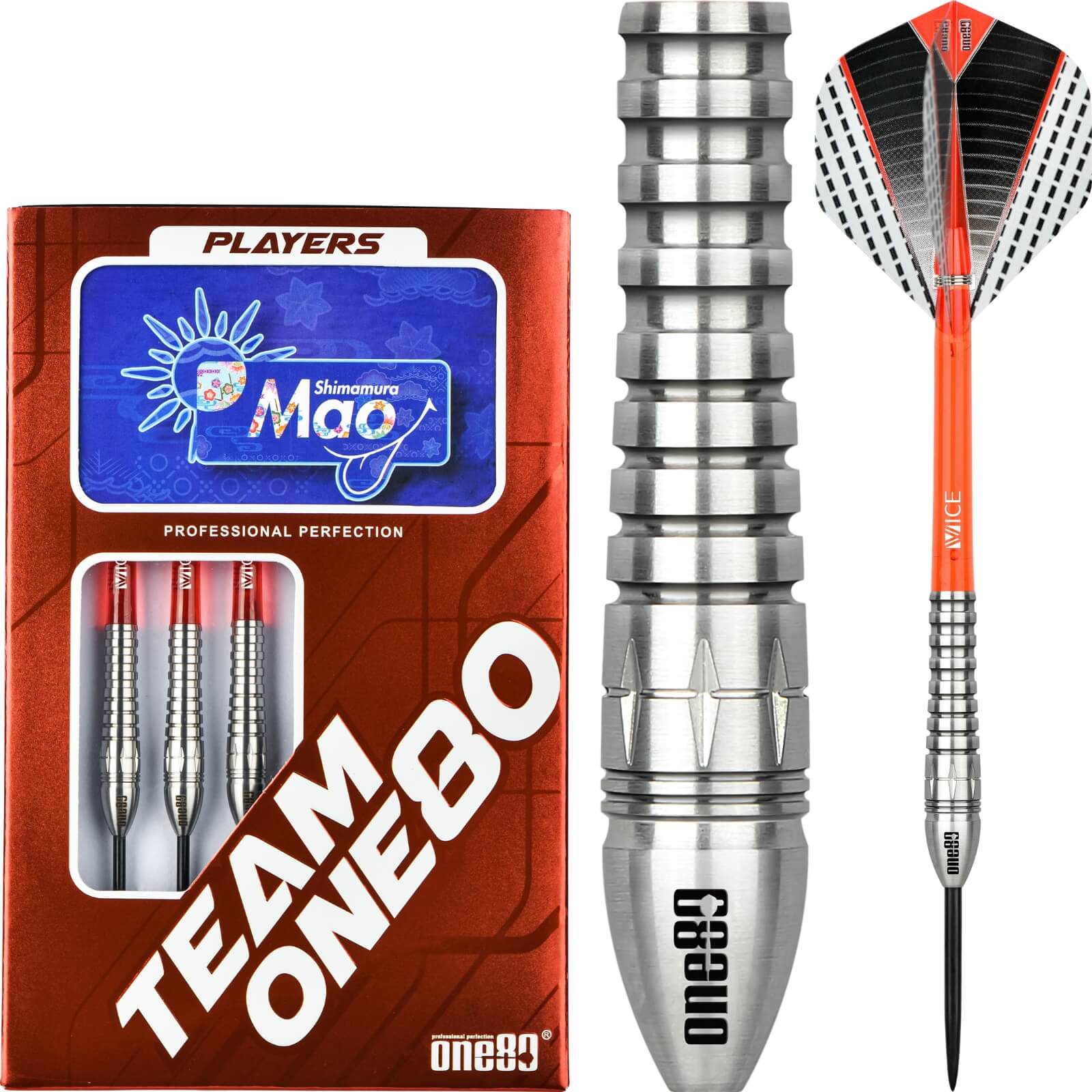 Darts - One80 - Mao Shimamura Darts - Steel Tip - 90% Tungsten - 19.5g 