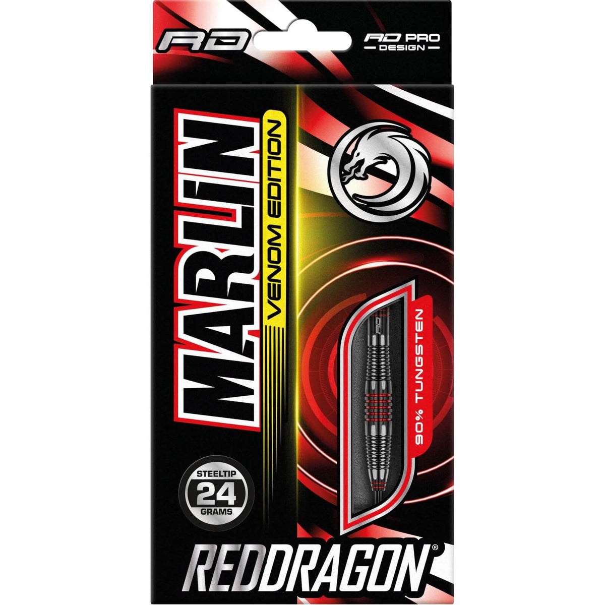 Darts - Red Dragon - Marlin Venom Darts - Steel Tip - 90% Tungsten - 24g 26g 