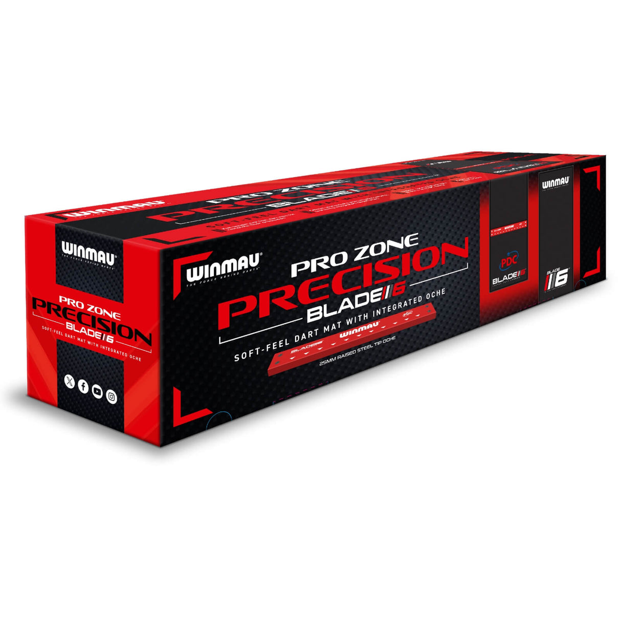 Winmau - Pro Zone Precision Blade 6 Soft Feel Dart Mat & Integrated Oche -
