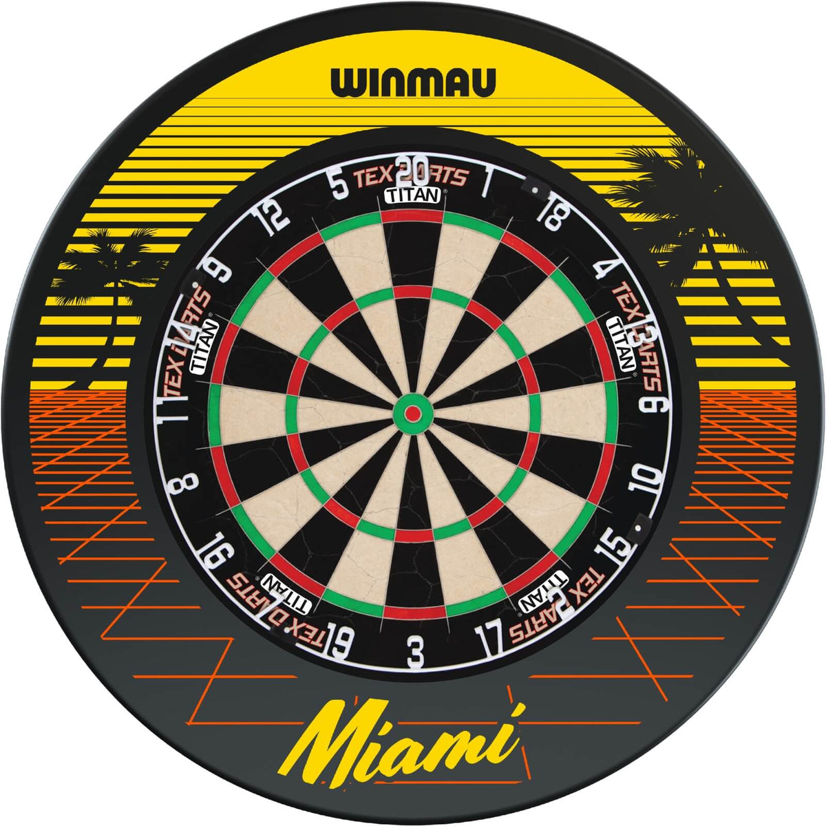 Surrounds &amp; Dartboards - Winmau - Miami Dartboard Surround &amp; Dartboard Bundle - Choose Your Board Tex Darts - Titan