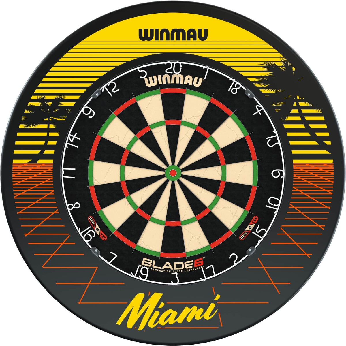Surrounds &amp; Dartboards - Winmau - Miami Dartboard Surround &amp; Dartboard Bundle - Choose Your Board Winmau - Blade 6