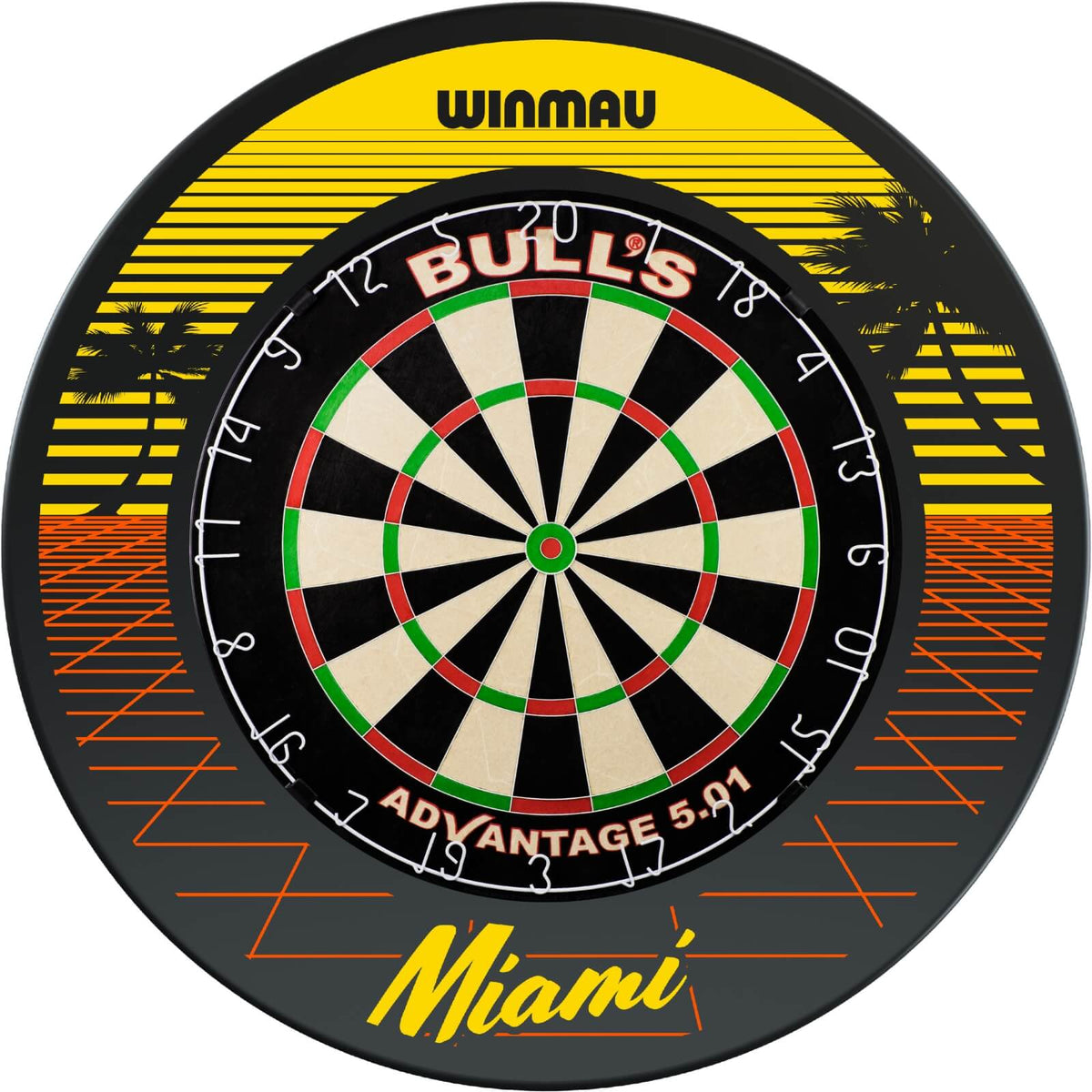 Surrounds &amp; Dartboards - Winmau - Miami Dartboard Surround &amp; Dartboard Bundle - Choose Your Board Bulls NL - Advantage 501