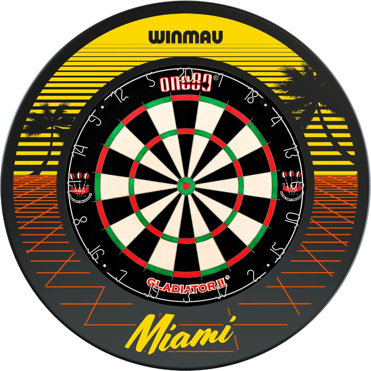 Surrounds &amp; Dartboards - Winmau - Miami Dartboard Surround &amp; Dartboard Bundle - Choose Your Board One80 - Gladiator 2+