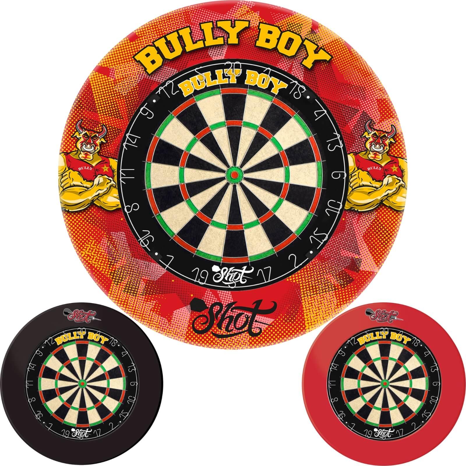 Dartboards - Shot - Michael Smith - Bully Boy - Bristle Dartboard & Surround Package 