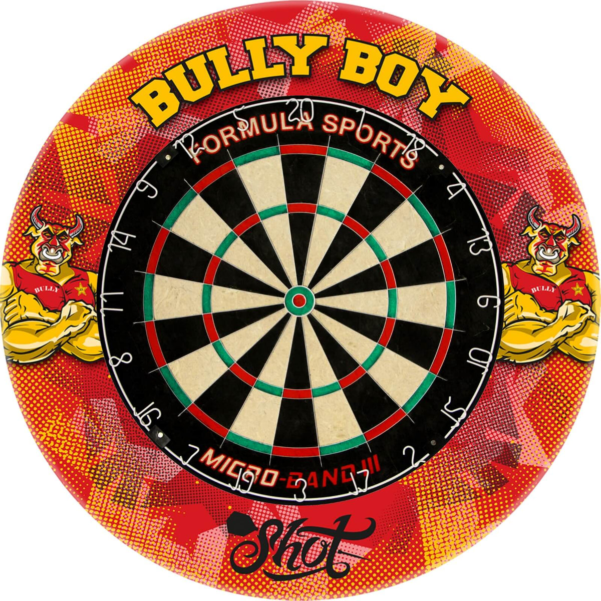 Surrounds &amp; Dartboards - Shot - Michael Smith Dartboard Surround &amp; Dartboard Bundle - Choose Your Board Formula Sports - Micro Band 3