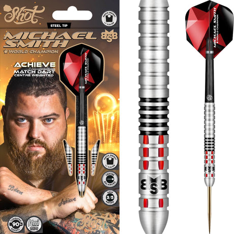 Shot - Michael Smith Achieve Darts - 90% Tungsten - 21g 22g 23g 24g 25g 26g -
