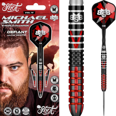 Shot - Michael Smith Defiant Darts - 90% Tungsten - 22g 23g 24g 25g -