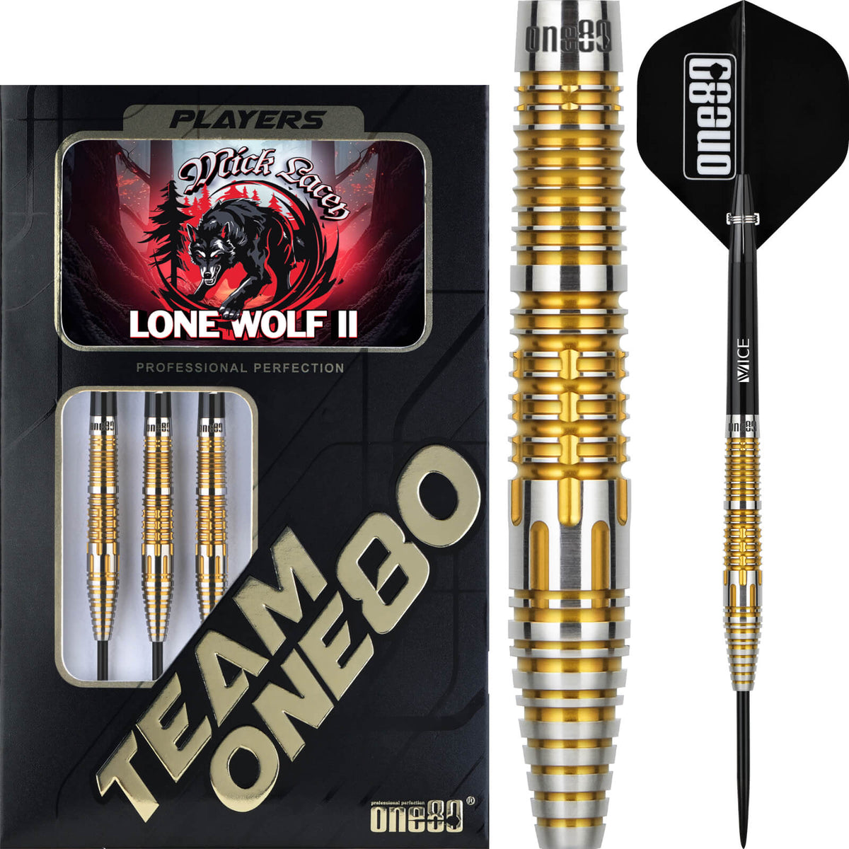 Darts - One80 - Mick Lacey II Darts - Steel Tip - 90% Tungsten - 23g