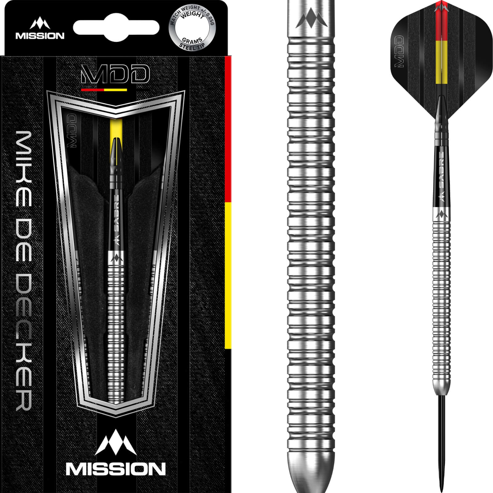 Darts - Mission - Mike De Decker Darts - Steel Tip - 95% Tungsten - 22g 24g 26g