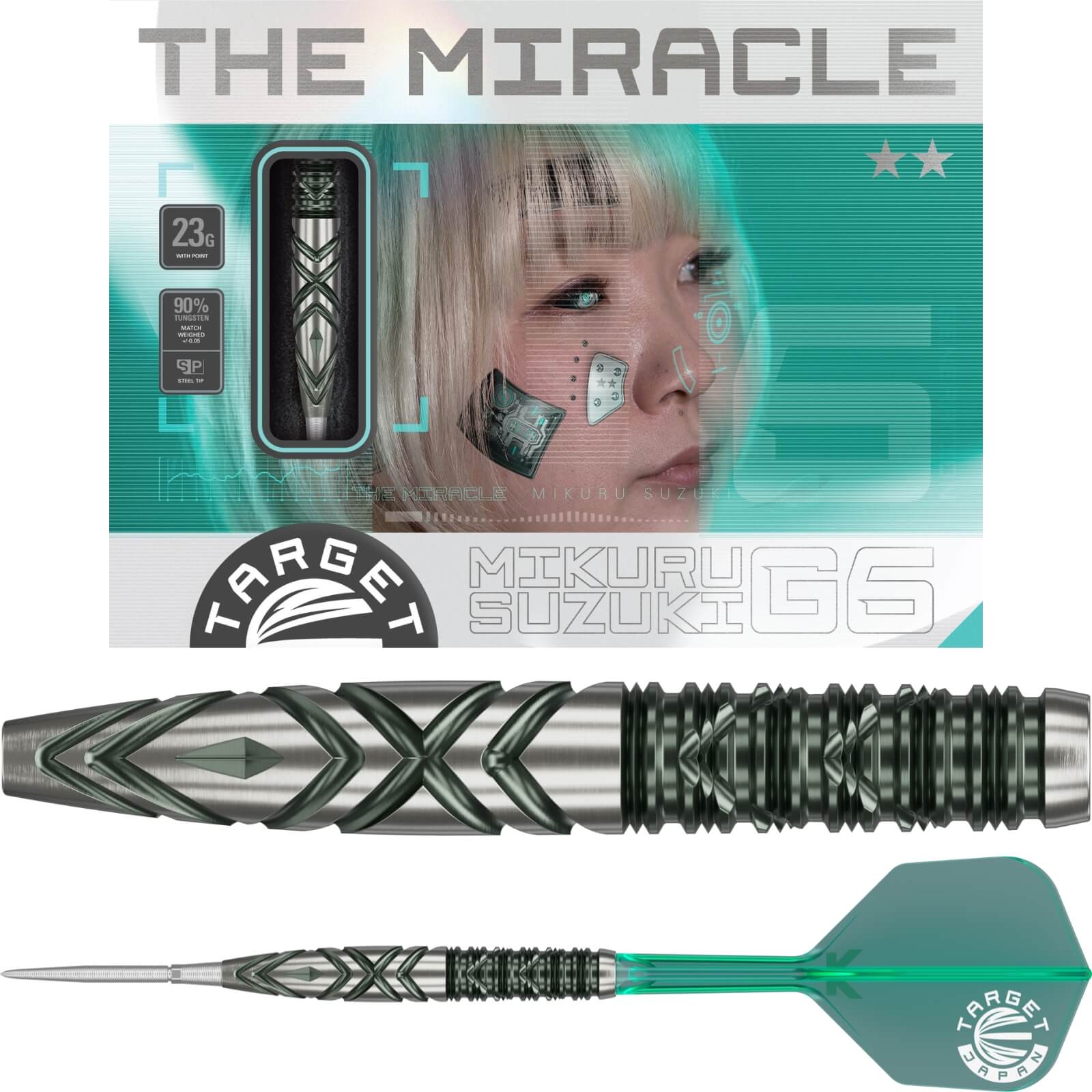 Darts - Target Japan - Mikuru Suzuki Gen 6 Darts - Swiss Point - Steel Tip - 95% Tungsten - 23g