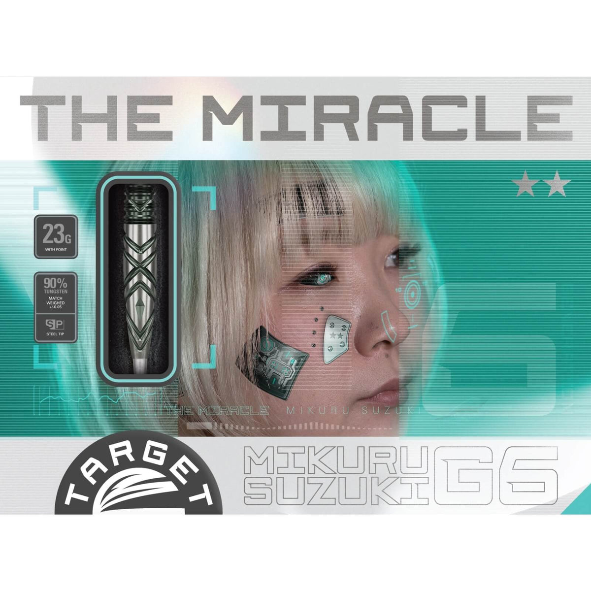 Darts - Target Japan - Mikuru Suzuki Gen 6 Darts - Swiss Point - Steel Tip - 95% Tungsten - 23g
