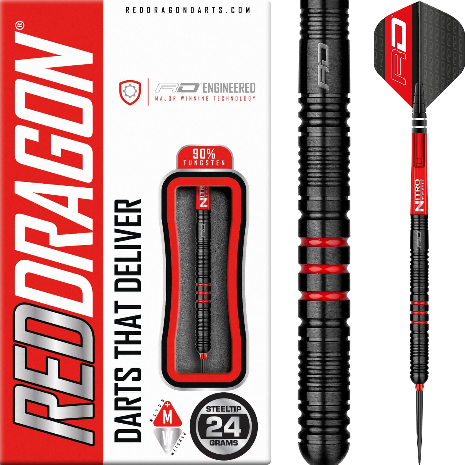 Darts - Red Dragon - Milano RS Darts - Steel Tip - 90% Tungsten - 24g 26g 