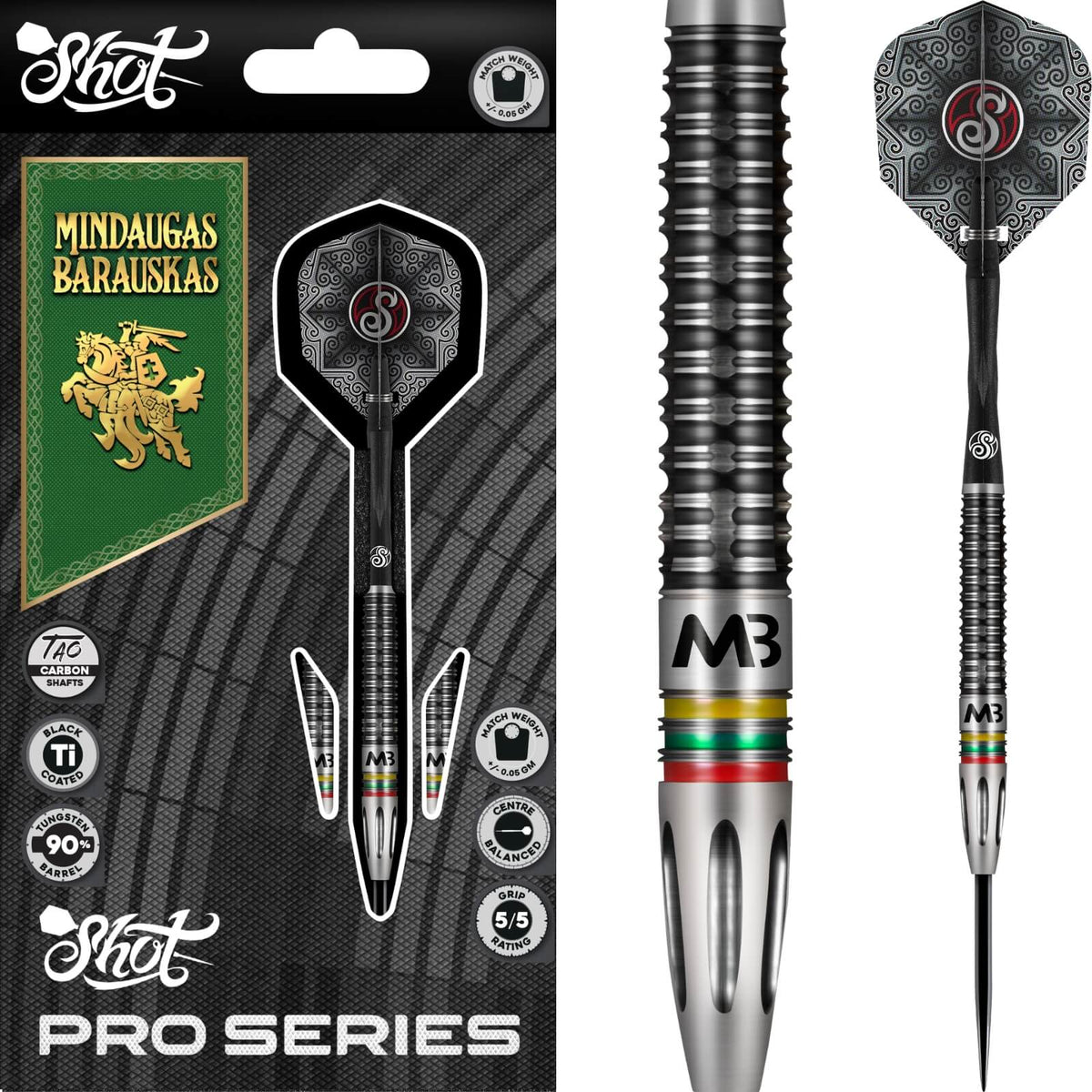 Shot - Mindaugas Barauskas Darts - 90% Tungsten - 25g -