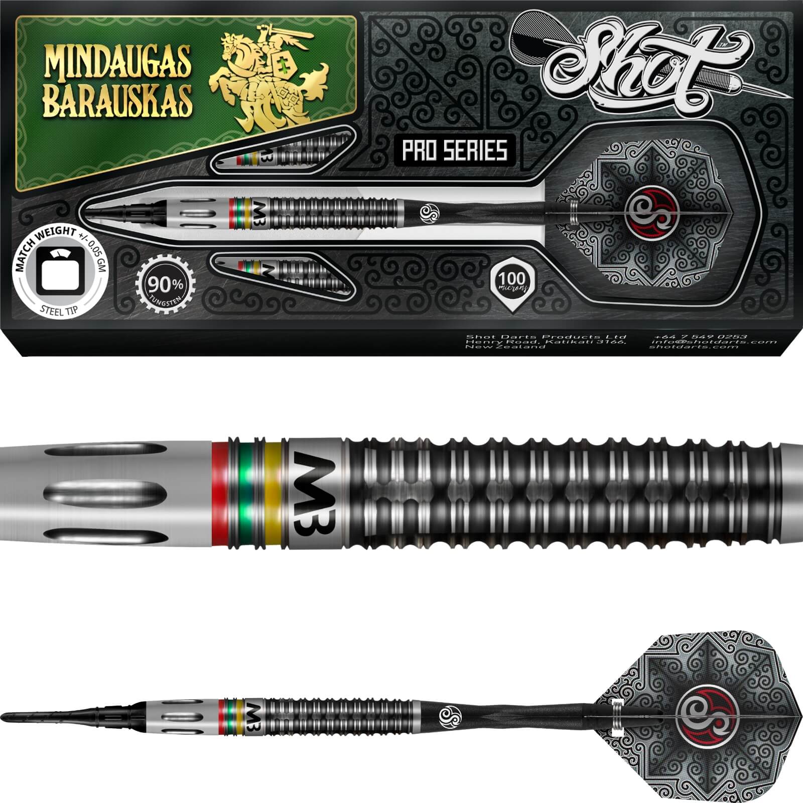 Darts - Shot - Mindaugas Barauskas Darts - Soft Tip - 90% Tungsten - 18g 