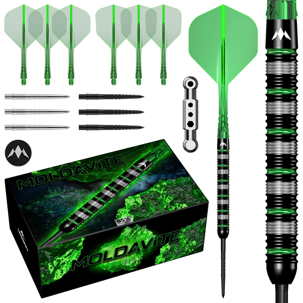 Mission - Moldavite Darts - Steel Tip - 95% Tungsten - 21g 23g 25g