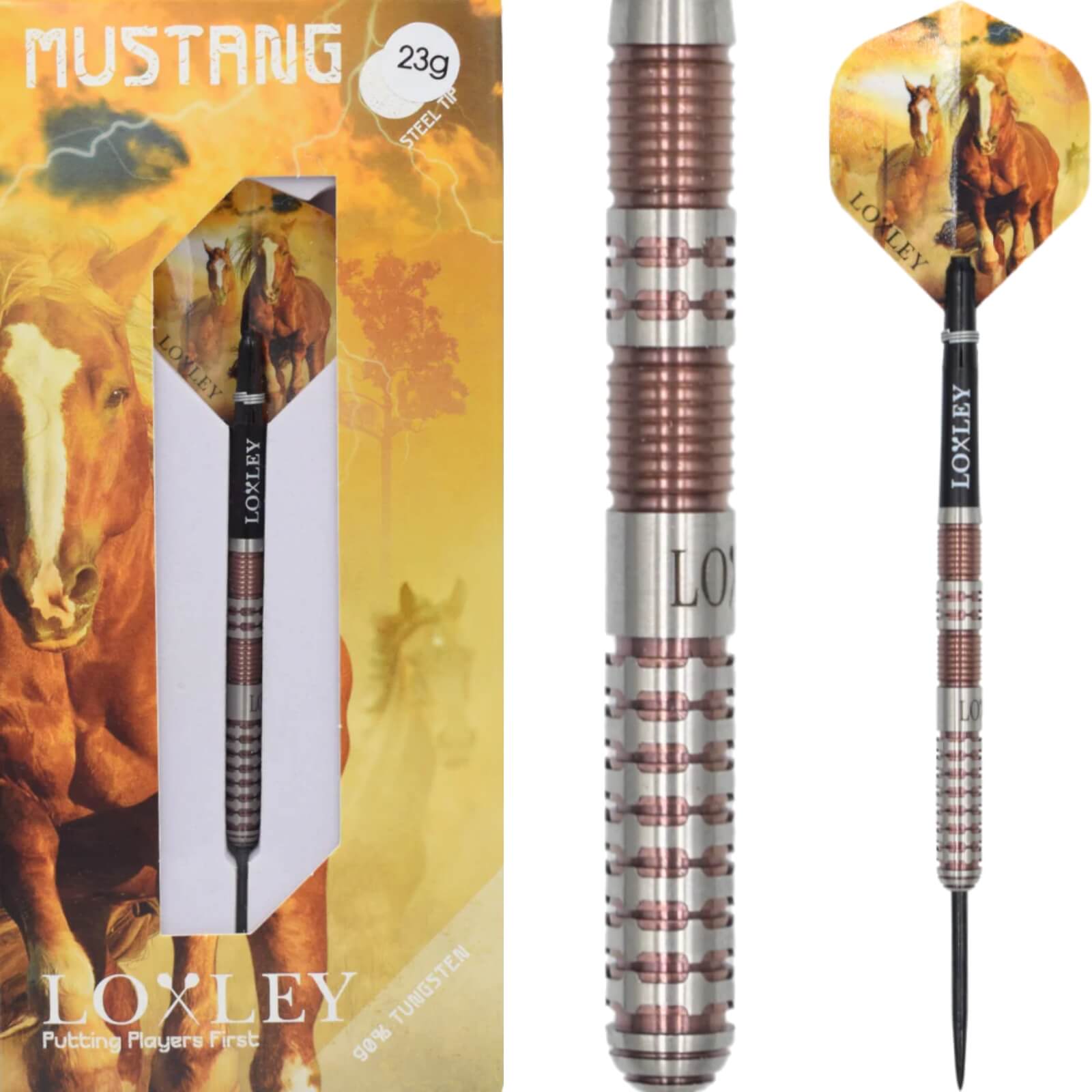 Loxley - Mustang Darts - Steel Tip - 90% Tungsten - 22g 23g 24g