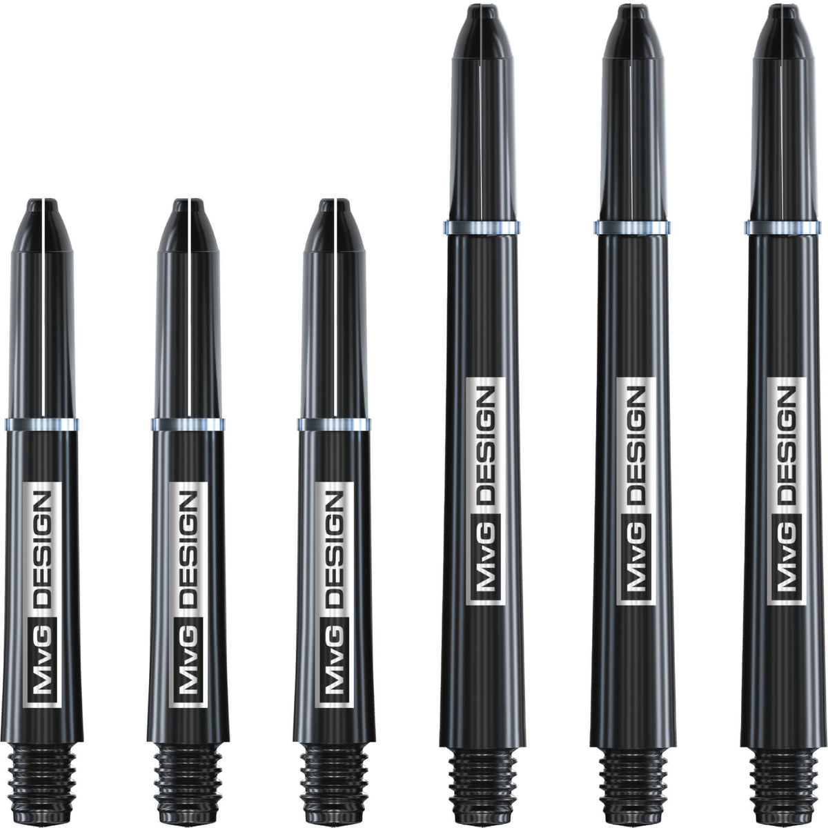 Dart Shafts - Winmau - MvG Design Nylon Dart Shafts Short (35mm) / Black