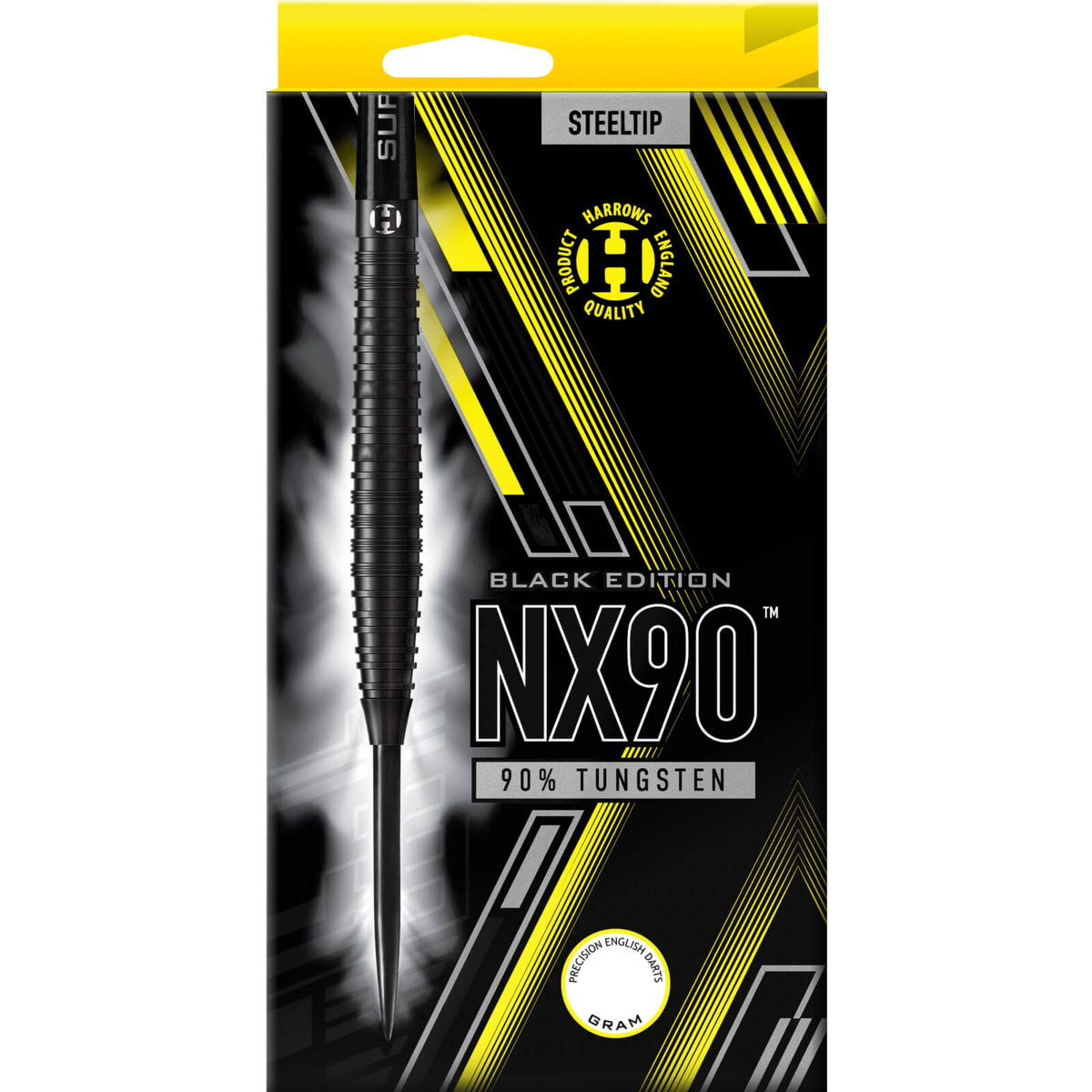 Darts - Harrows - NX90 Black Edition Darts - Steel Tip - 90% Tungsten - 21g 22g 23g 24g 25g 26g