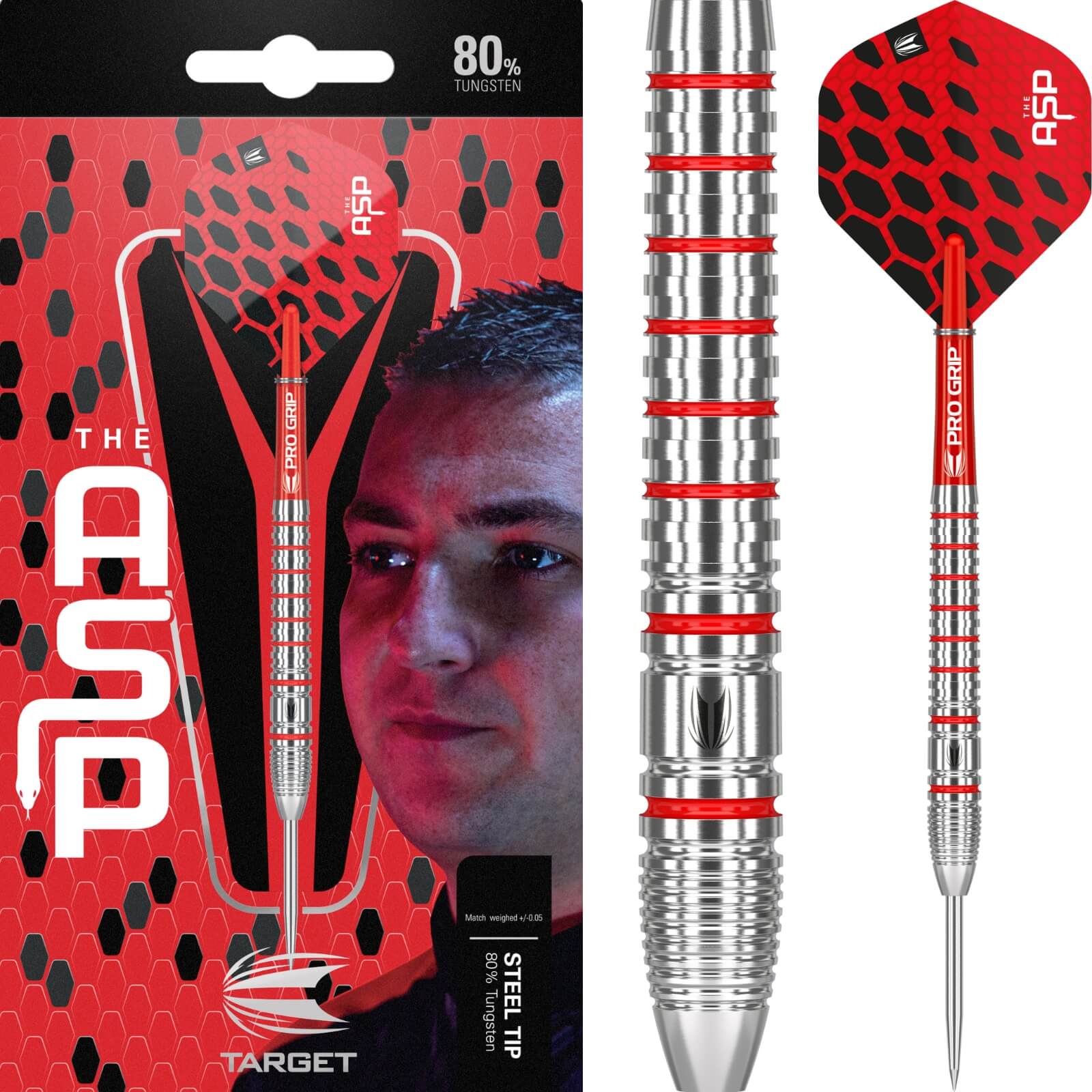 Darts - Target - Nathan Aspinall 80 Darts - Steel Tip - 80% Tungsten - 22g 24g 