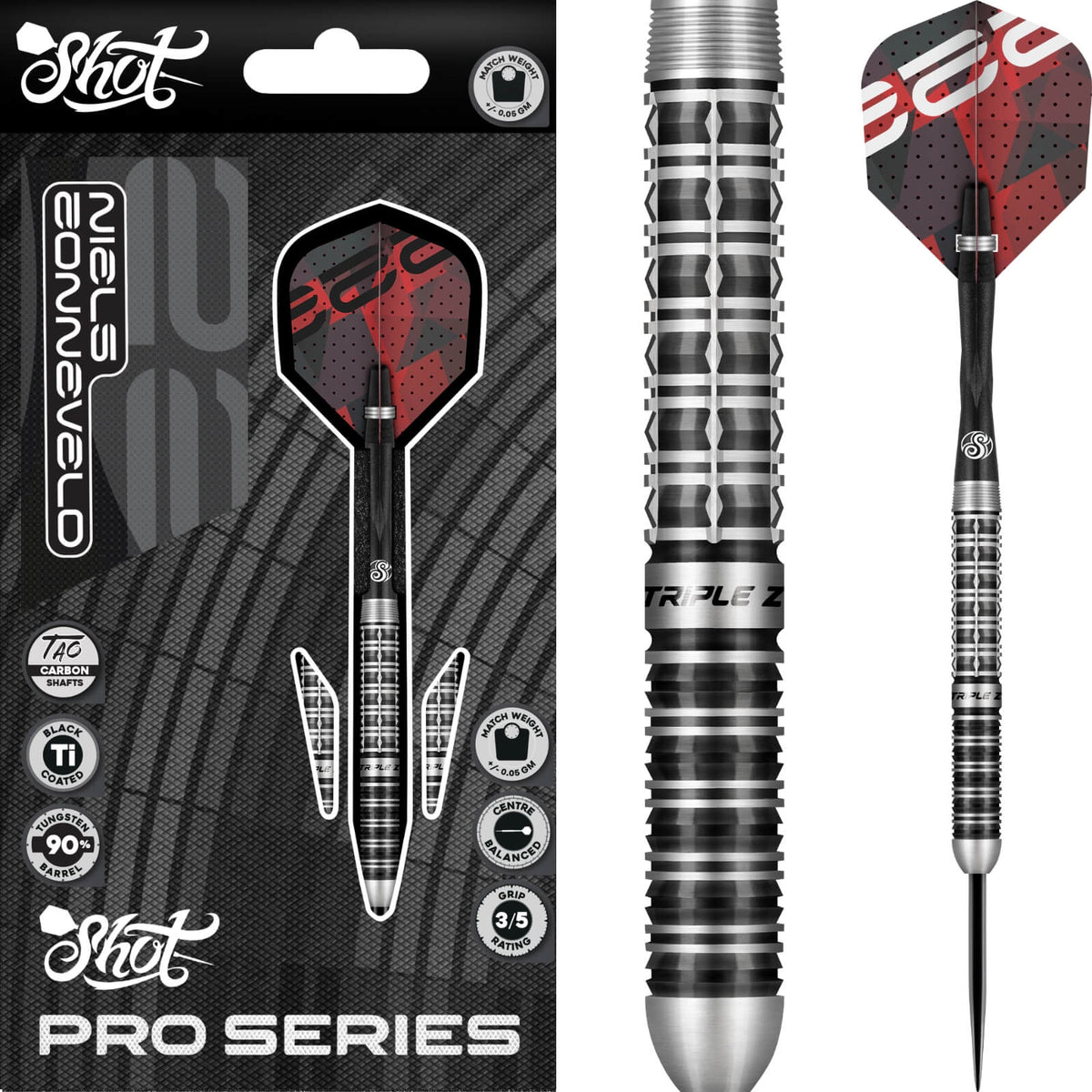 Shot - Niels Zonneveld 2.0 Darts - 90% Tungsten - 23g 24g -