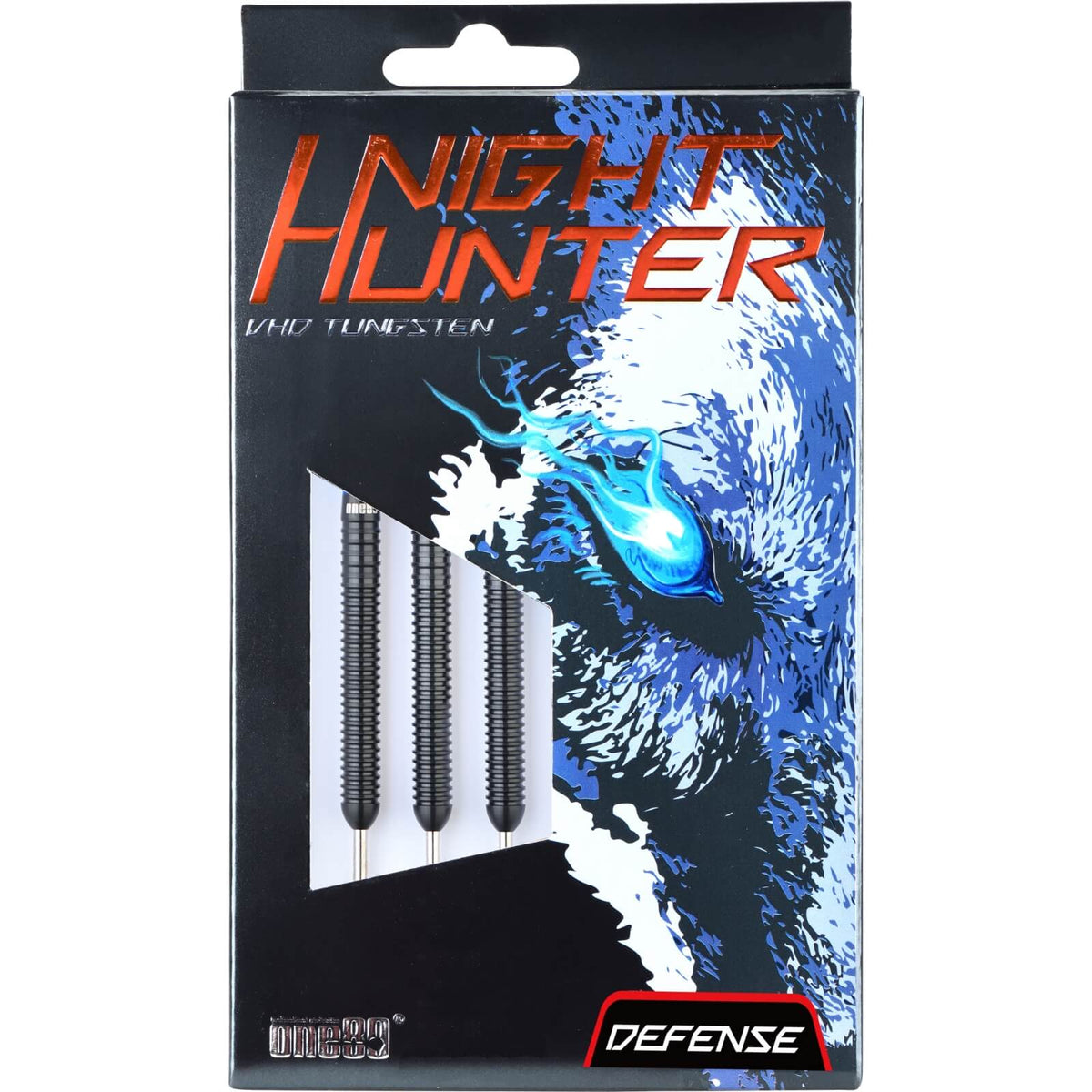 Darts - One80 - Night Hunter Defense Darts - Steel Tip - 90% Tungsten - 22g 24g