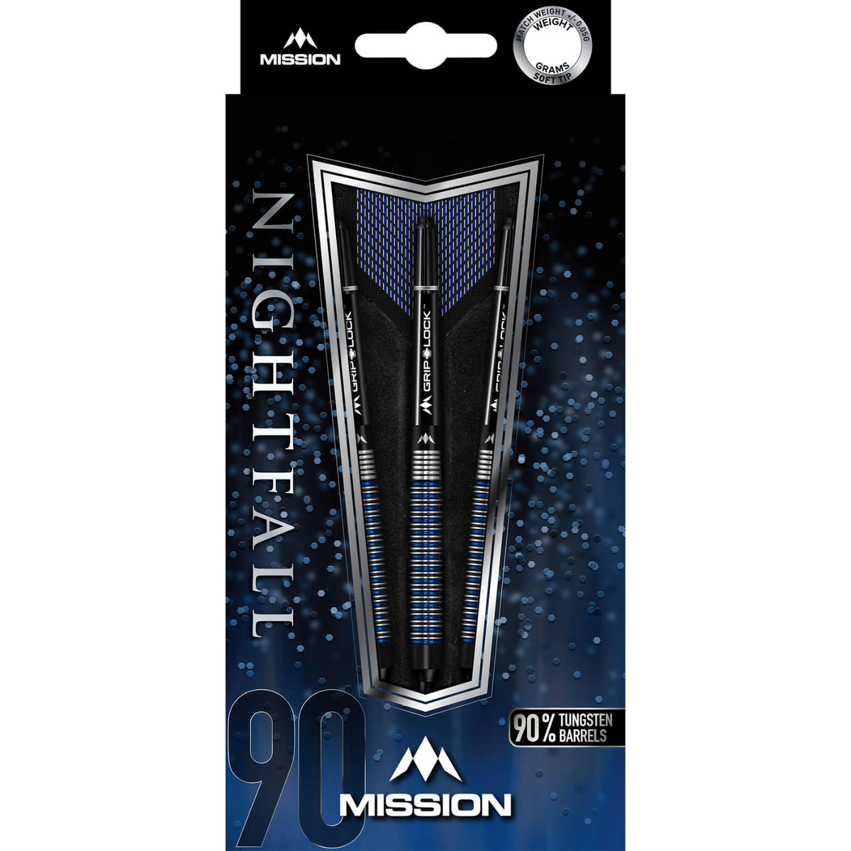 Darts - Mission - Nightfall M2 Darts - Soft Tip - 90% Tungsten - 19g 