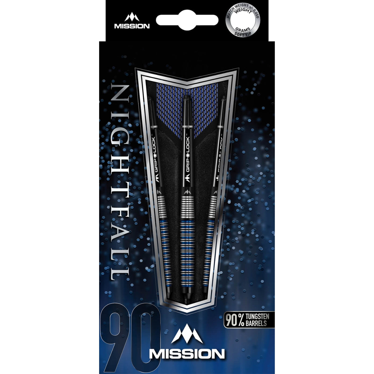 Darts - Mission - Nightfall M3 Darts - Soft Tip - 90% Tungsten - 20g 